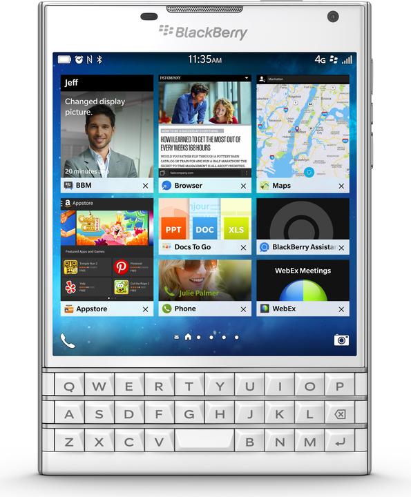 Produktbild BlackBerry Passport (32 GB, Weiss, 4.50", Single SIM, 13 Mpx, 4G)