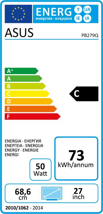 Energie-Label ASUS Pa279q (2560 x 1440 Pixel, 27")