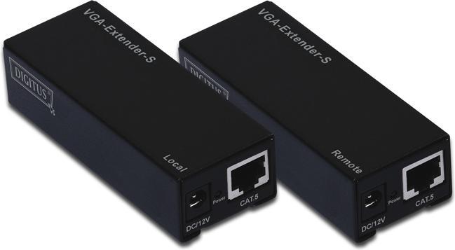 Produktbild Digitus VGA Extender über RJ45 Cat5, bis 80m, Einzelport (U/UTP, CAT5e, 10 m)