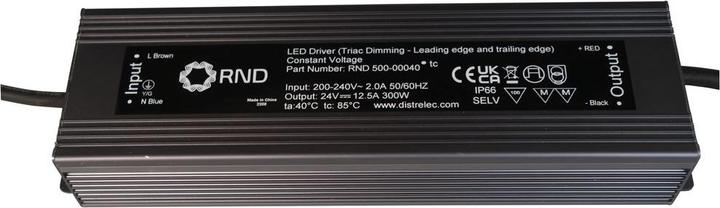 Actual product image RND LED driver, triac dimmable CV, 300W 25A 12V IP66