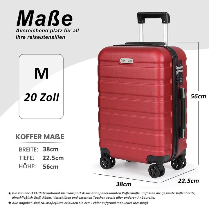Image du produit Tan.Tomi Handgepäck-Hartschalenkoffer mit Passwortsperre (41 l, Bagage à main (jusqu'à 50l))