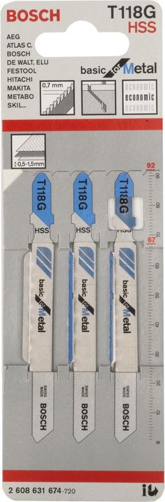 Produktbild Bosch Professional Zubehör T 118 G Basic for Metal