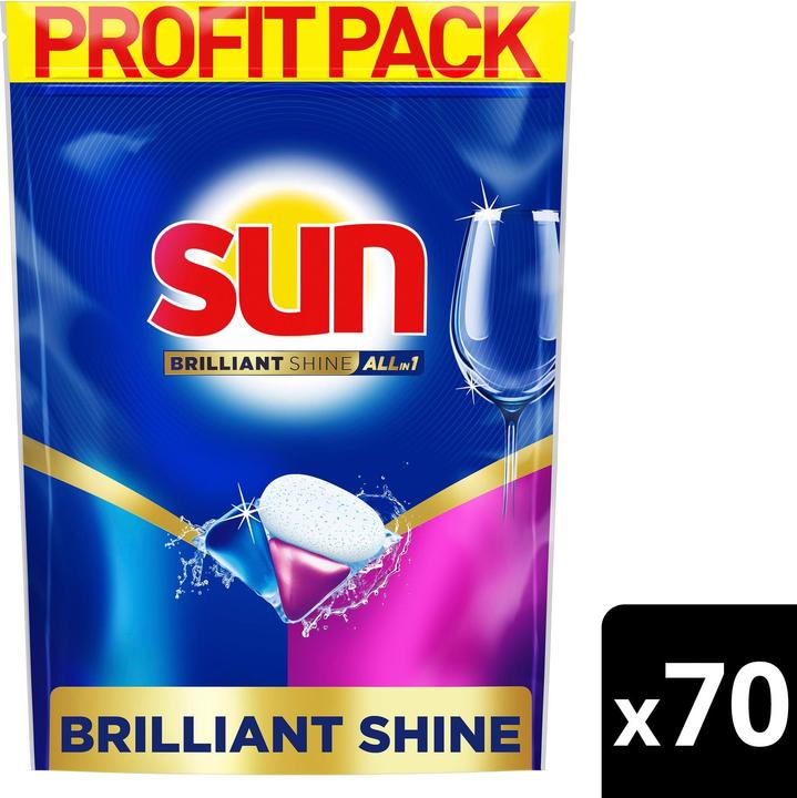 Immagine prodotto Sun Detersivo per lavastoviglie Brilliant Shine All-in-1 Caps 70 Caps (Convito)