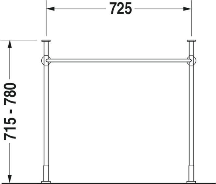 Produktbild Duravit Metallkonsole VERO höhenverst. +50mm für Waschtisch 045480 (72.5 x 42.5 x 78 cm)