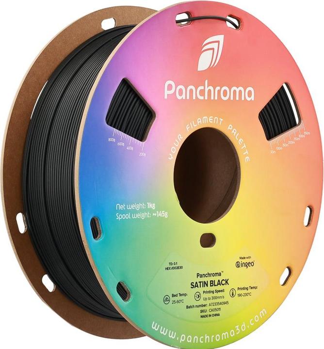 Actual product image Polymaker Panchroma™ PLA Satin (PLA, 1.75 mm, 1000 g, Black)