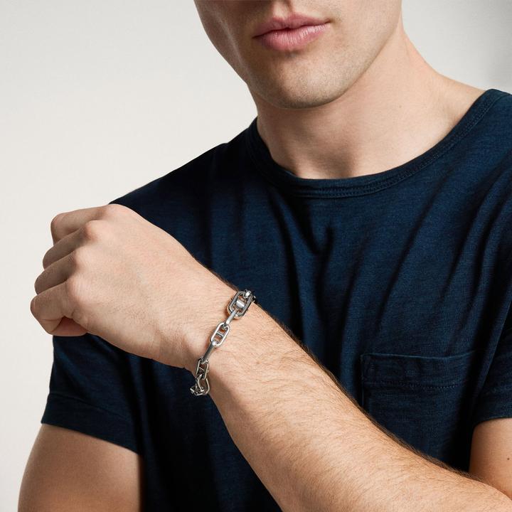 Image du produit Fossil JF04883040 Heren Armband (sieraad) 21.8 cm - Zilverkleurig (21.80 cm, Acier inoxydable)