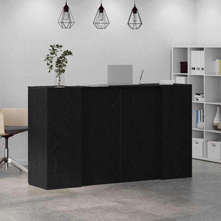 Actual product image VidaXL Reception counter black oak look 180x50x103.5cm wood-based material