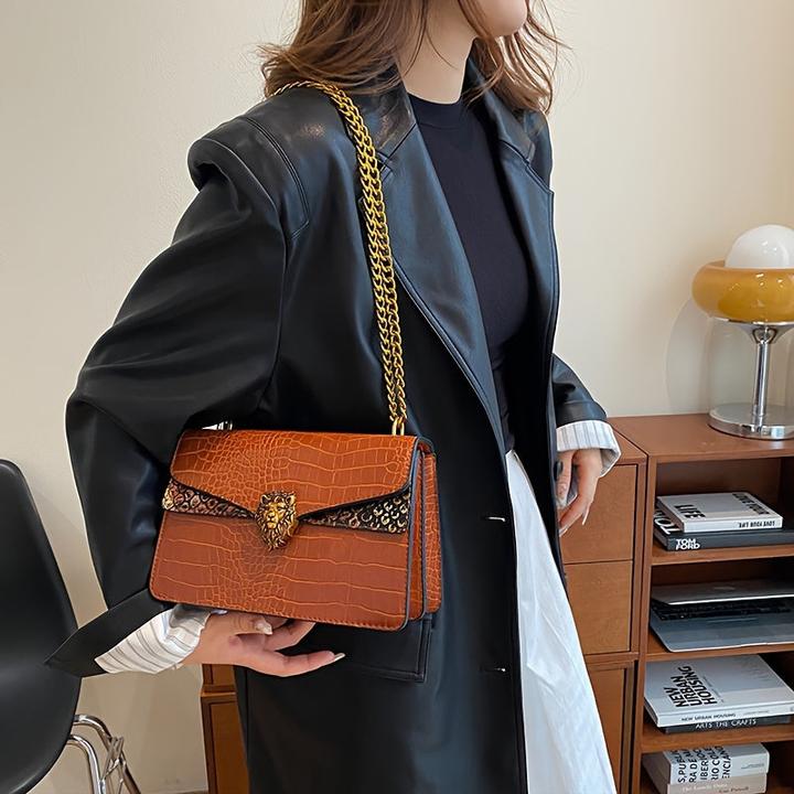 Immagine prodotto Only-Bags.Store Mini borsa a tracolla quadrata dal design classico di nicchia, con patta alla moda e catena con