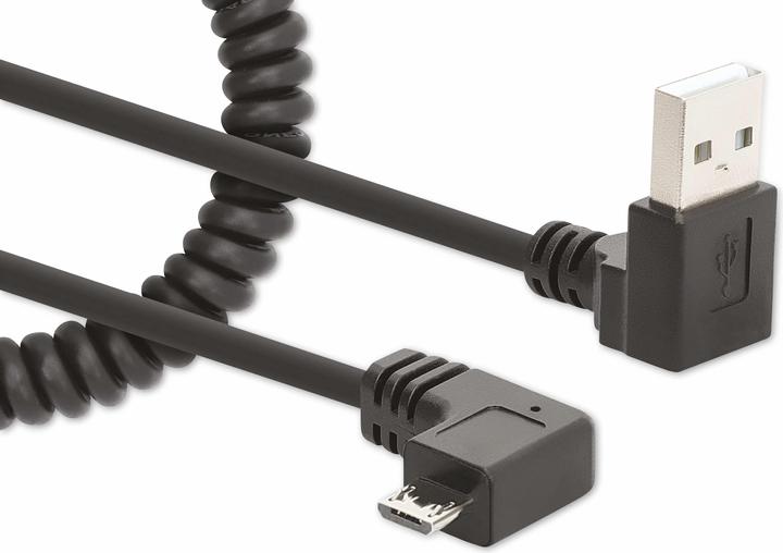 Produktbild Manhattan Spiralkabel USB-A auf Micro-USB Ladekabel (1 m, USB 2.0)