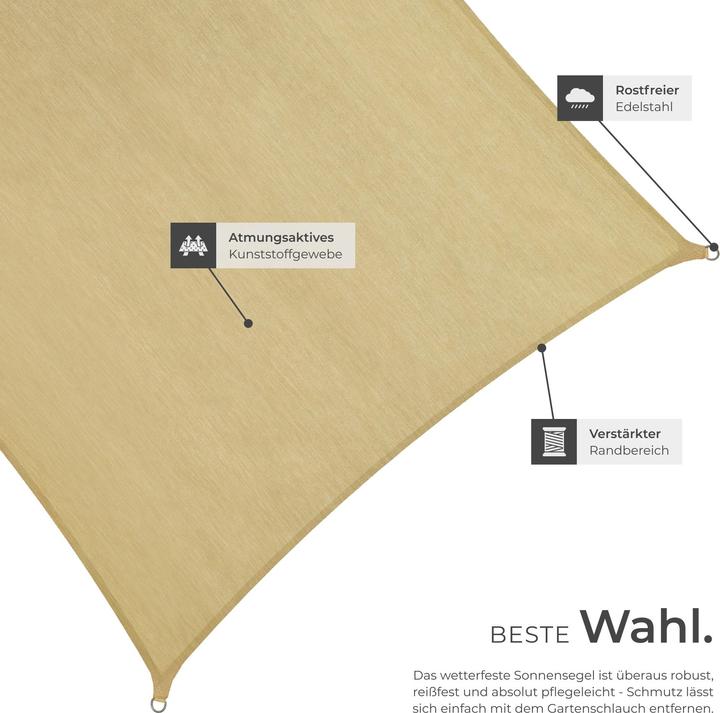 Produktbild tectake Sonnensegel (540 x 540 cm)