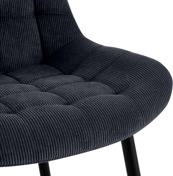Actual product image CLP Sardna dining chair upholstered in corduroy with backrest