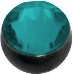 Bijouteria 1.2mm Piercing-Kugel (Premium Kristall, PVD Beschichtung (schwarz), Chirurgenstahl 316L)
