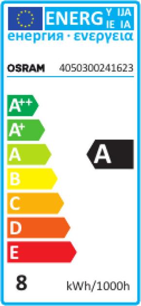 Energy Label Osram Fluorescent lamp (G5, 8 W, 430 lm, 1 x, G)