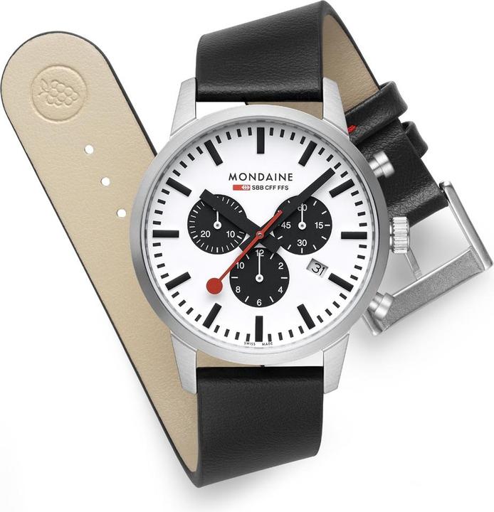 Immagine prodotto Mondaine Neo Vegan (Cronografo, Fatto in Svizzera, Orologio da polso analogico, 41 mm)