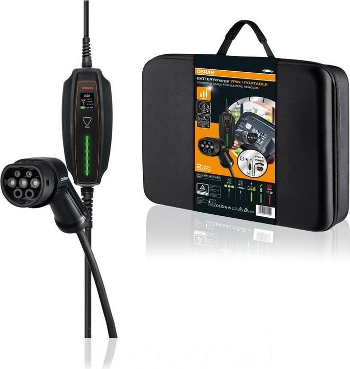 Produktbild Osram BATTERYcharge 7PIN 3,6kW Typ 2 Ładowarka mobilna do samochodu elektrycznego (3.60 kW, 16 A, 5 m)