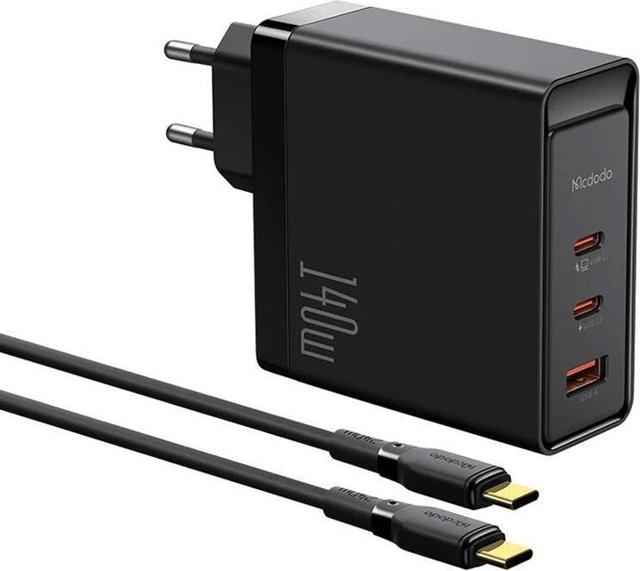 Actual product image Mcdodo Charger GaN 140W CH-2913, 2x USB-C, USB-A (black) (140 W)