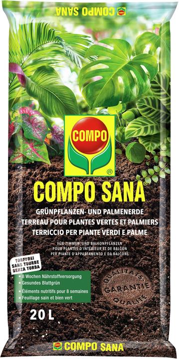 Compo SANA Grünpflanzen- und Palmenerde - torffrei (20 l, Erde ohne Torf)