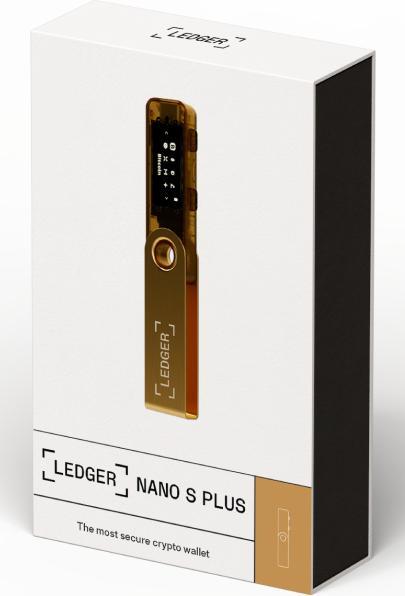 Actual product image Ledger Nano S Plus - Gold (Ethereum Classic, Bitcoin, Dash, Dogecoin, Litecoin, Others)
