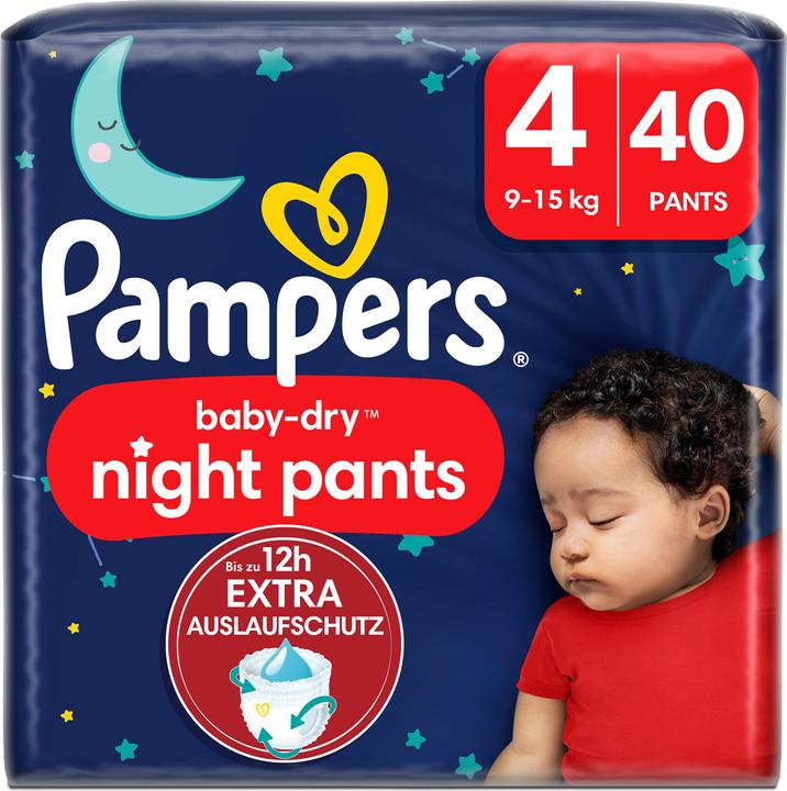 Pampers Baby-Dry Night Pants (Gr. 4, Tragepack, 40 Stück)