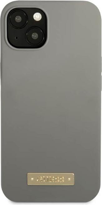 Image du produit Guess GUHMP13SSPLG iPhone 13 mini 5,4" szary/grey hard case Silicone Logo Plate MagSafe (Apple iPhone 13 mini)