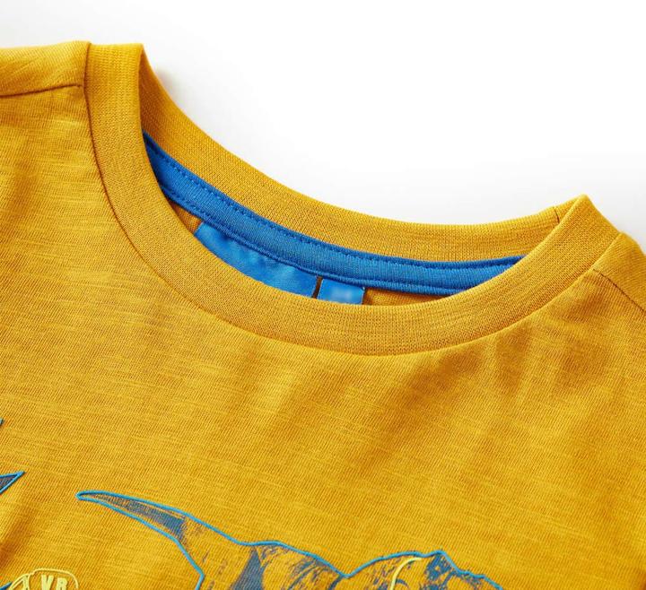 Immagine prodotto VidaXL Camicia da bambino a maniche lunghe ocra 128,Materiale: 100 (128)