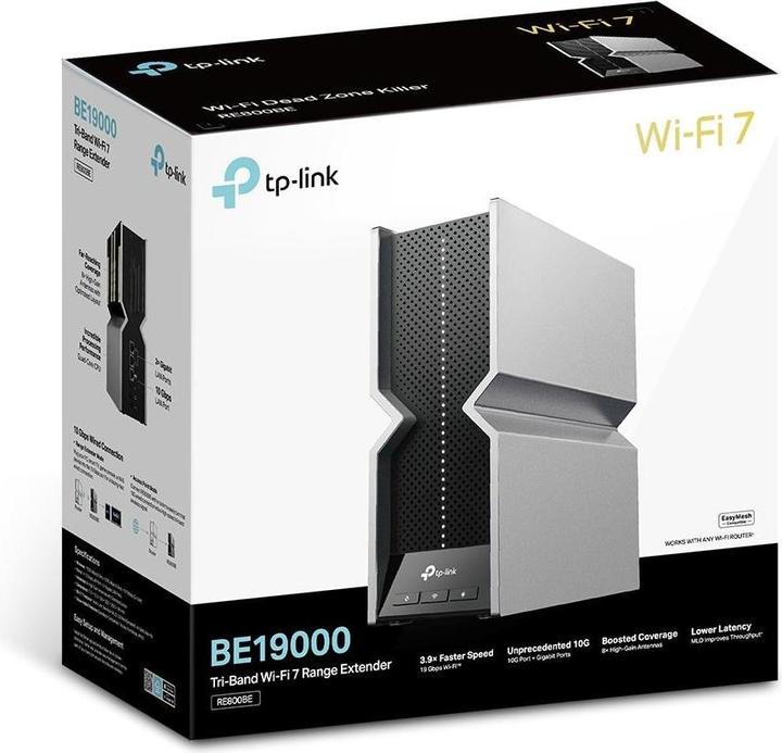 Actual product image TP-Link BE19000 TRI-BAND WI-FI 7 RANGE EXTENDER SPEED: 1376 MBPS AT 2.4 (5760 Mbit/s, 1376000 Mbit/s)