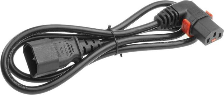 Image du produit Iec Lock 230V Powercord C14 to C13 (right angled) lockable, black, 1 meter (1 m)