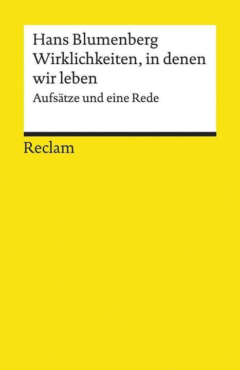 Produktbild Wirklichkeiten, in denen wir leben (Deutsch, Hans Blumenberg, 2020)