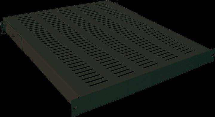 Produktbild LogiLink 48,30cm (19") Schwerlast-Fachboden, 1 HE (T)600 mm, schwarz (RAL9005), für Netzwerkschränke