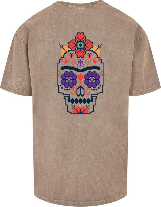Actual product image Merchcode Frida Kahlo - Pixels viva la vida Acid Washed Heavy Oversize Tee - 118139 (S)