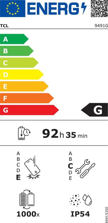 Energie-Label TCL Nxtpaper 14 (nur WLAN, 14.30", 256 GB, Grau)