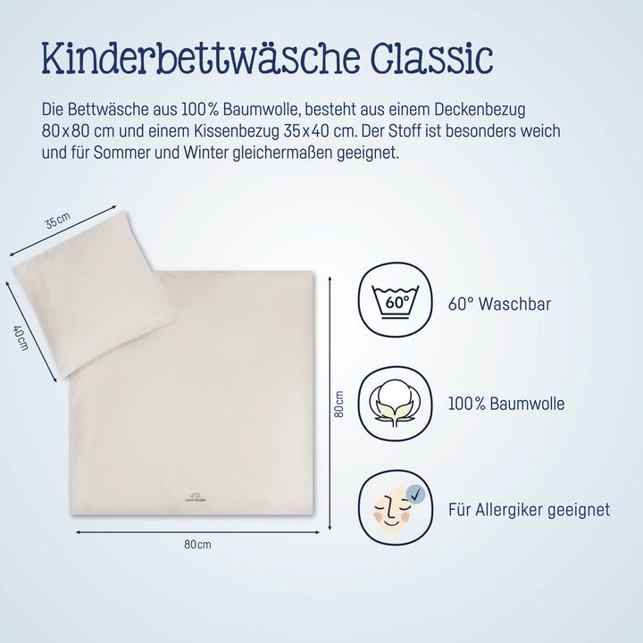 Actual product image Julius Zöllner Children's pillowcase taupe 40 x 60 cm (40 x 60 cm, 40 x 60 cm)