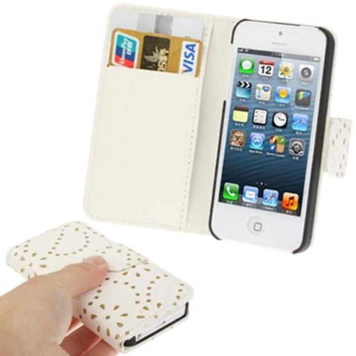 Produktbild König Design Schutzhülle (Flip Quer) für Handy Apple iPhone 5 & 5s Weiss (Apple iPhone 5)
