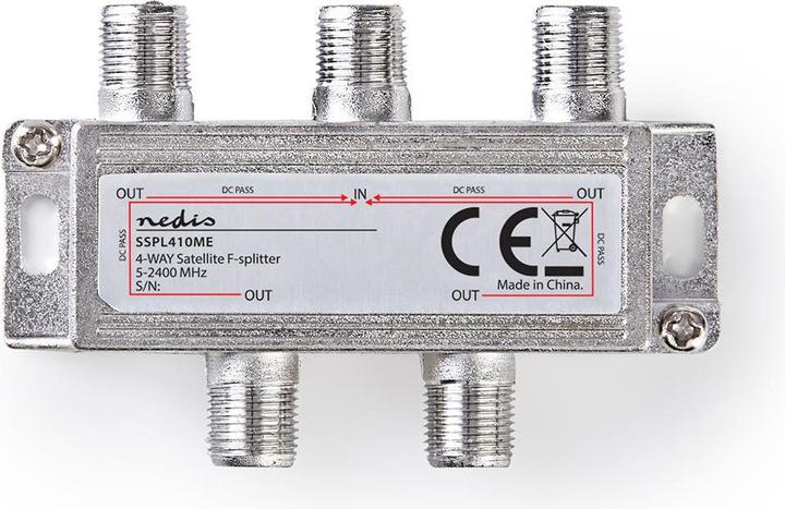 Actual product image Nedis Satellite Splitter | 5 - 2400 MHz | 11.5 dB | Number of inputs: 1 | Number of outputs: 4 | I (CAT5)