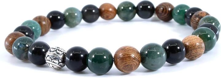 Balibay Sabit (20.50 cm, 925 Sterling Silber, Holz, Achat, Edelstein, Obsidian, Turmalin)