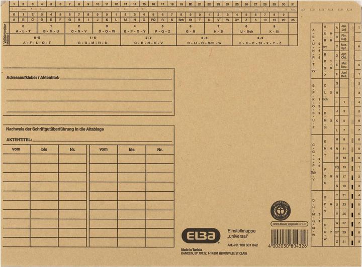 Produktbild Elba Universal-Einstellmappen, gepackt zu 50 Stück (A4, 1 x)
