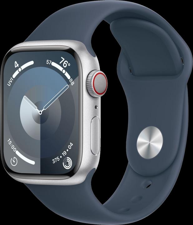 Actual product image Janado Watch 9 LTE Silver Aluminium 45mm Sports Strap Blue M/L MRMH3 (45 mm, Aluminium, C / Good)