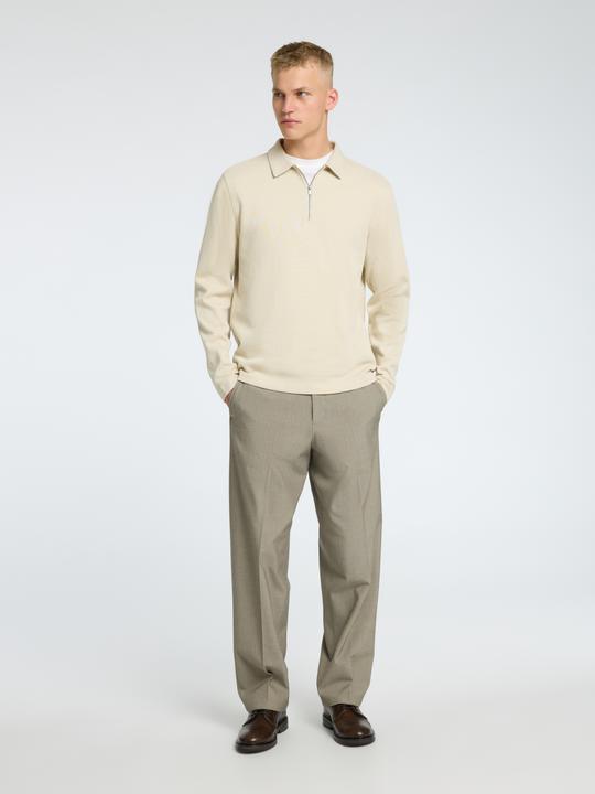Immagine prodotto Selected Homme Polo a maniche lunghe con mezza zip a costine (S)