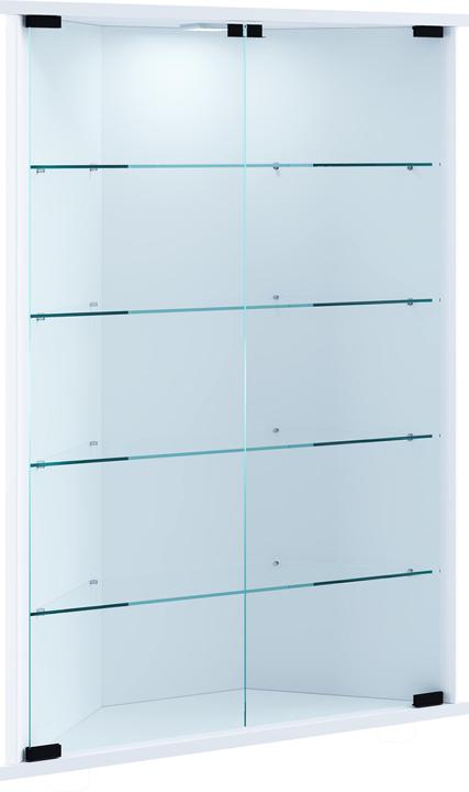 Produktbild VCM Sammel Stand Eckvitrine Holz Glas Vecko (88 x 67 x 23 cm)