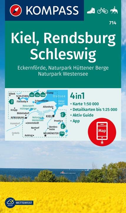 Actual product image Hiking Map 714 Kiel, Rendsburg, Schleswig 1:50.000