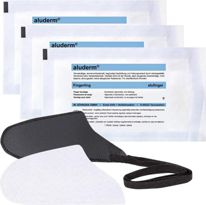 Söhngen aluderm- alufinger Set 2, 3xFingerverband & 1xKunstlederfingerling