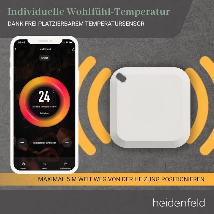 Actual product image Heidenfeld Infrared Heater HF-HP100-2 Infrared Wall Heater Radiator Heating App (300 Watt) (300 W)