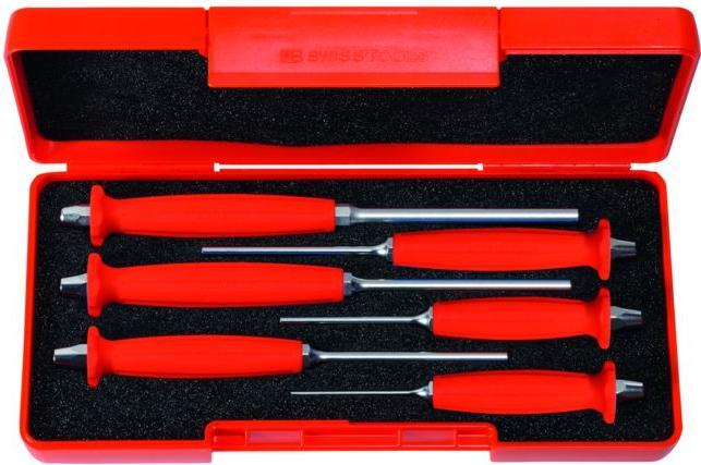 Produktbild PB Swiss Tools Splintentreiber-Satz, mit Handgriff, in ABS-Kunststoffbox, 6-teilig