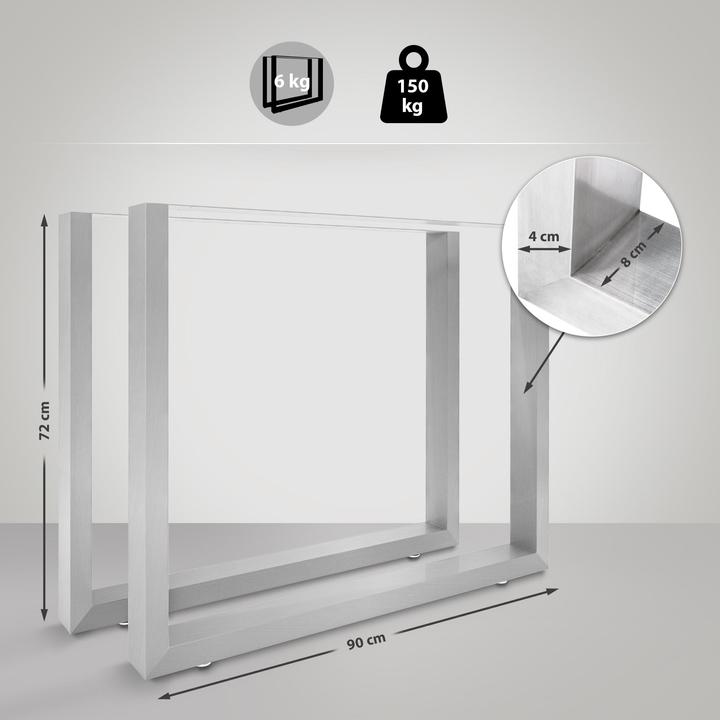 Image du produit CLP 2x Pieds de table Velden 90 cm inox