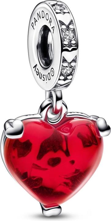 Pandora Disney Mickey & Minnie Mouse Kuss Rotes Murano Glas Charm (Silber 925)