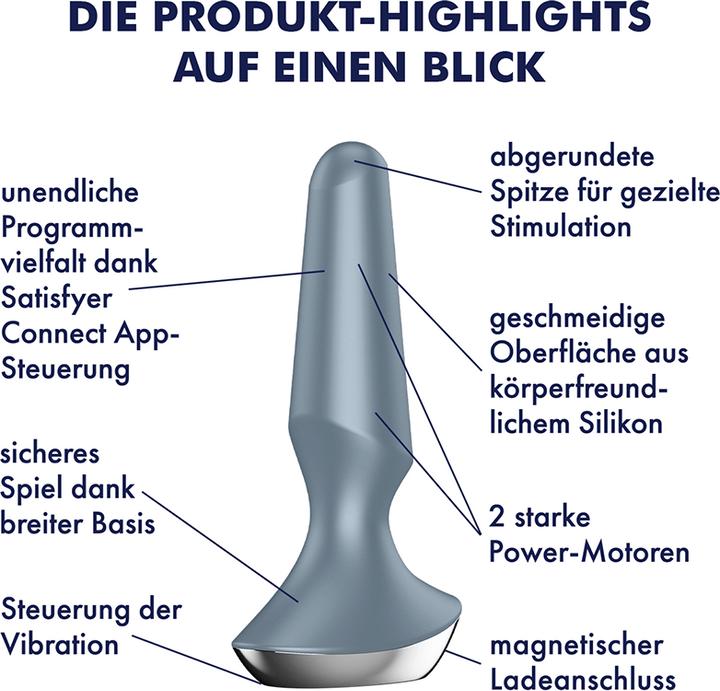 Actual product image Satisfyer Plug-ilicious 2 Plug Vibrator - Ice Blue