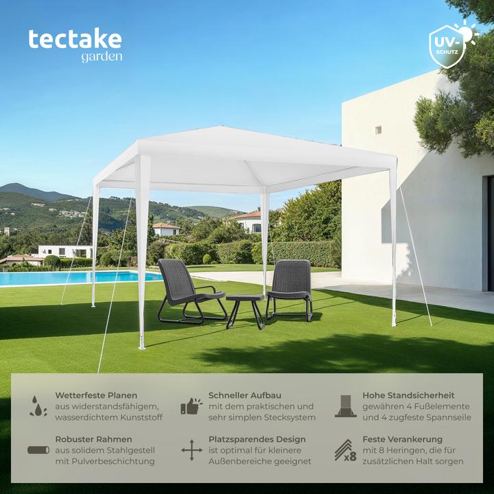 Produktbild tectake Pavillon Farah, wasserdicht, Stecksystem, 3x3m (300 cm, 300 cm)
