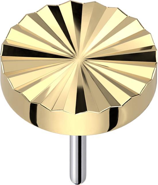 Actual product image Star Piercing Threadless diamond cut disc round gold-plated (Titanium G23, without brass)