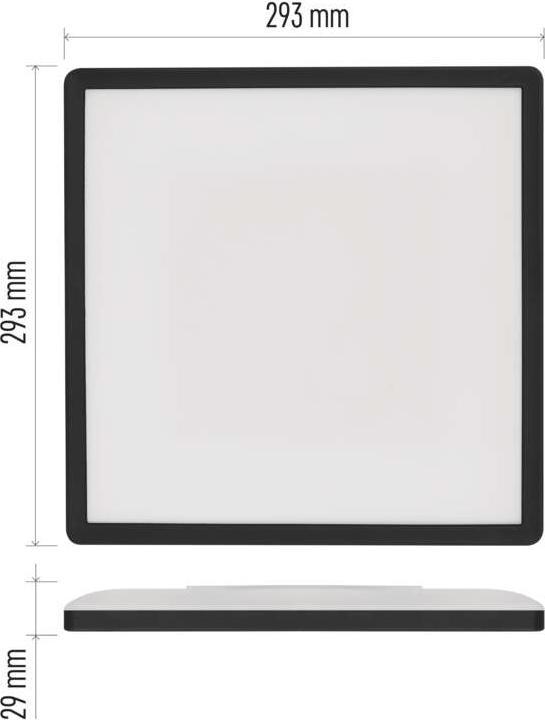 Produktbild Emos LED-Anbauleuchte FLORI quadrat, schwarz, 18W, neutralweiss (1800 lm)