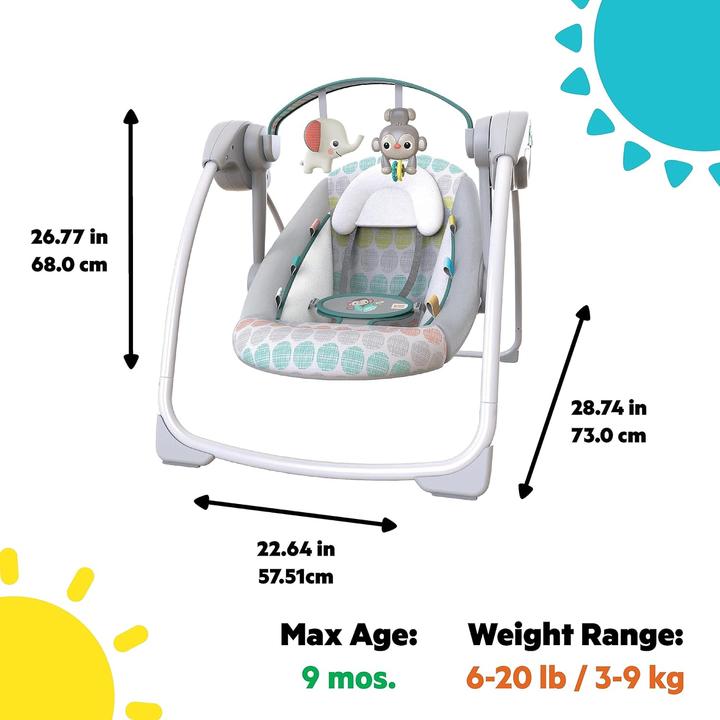 Bright Starts Portable swing - elephant and monkey